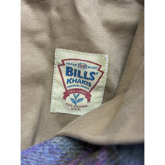 NWOT Wool Plaid Pants Bills Khakis Purple Green Tartan Unhemmed Men’s Size 33 - Picture 6 of 7